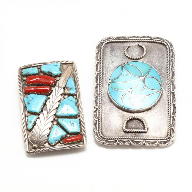 two-native-american-silver-belt-buckles