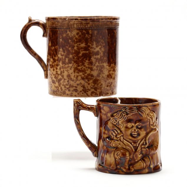 two-19th-century-bennington-pottery-mugs