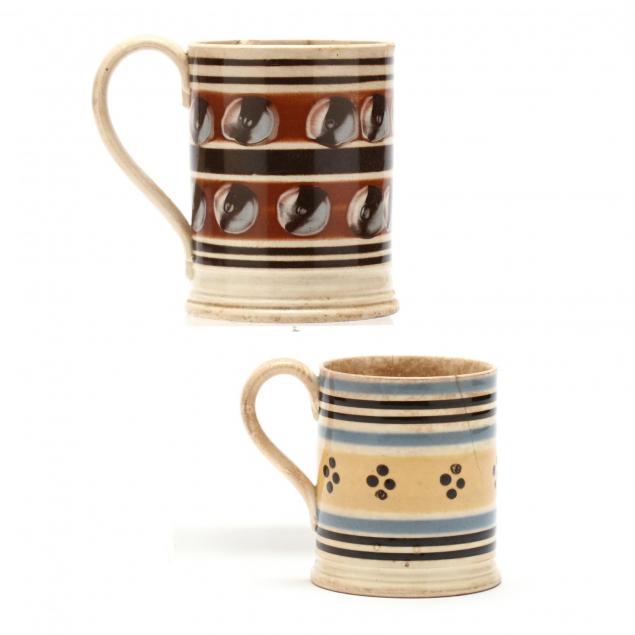 two-vintage-mochaware-mugs