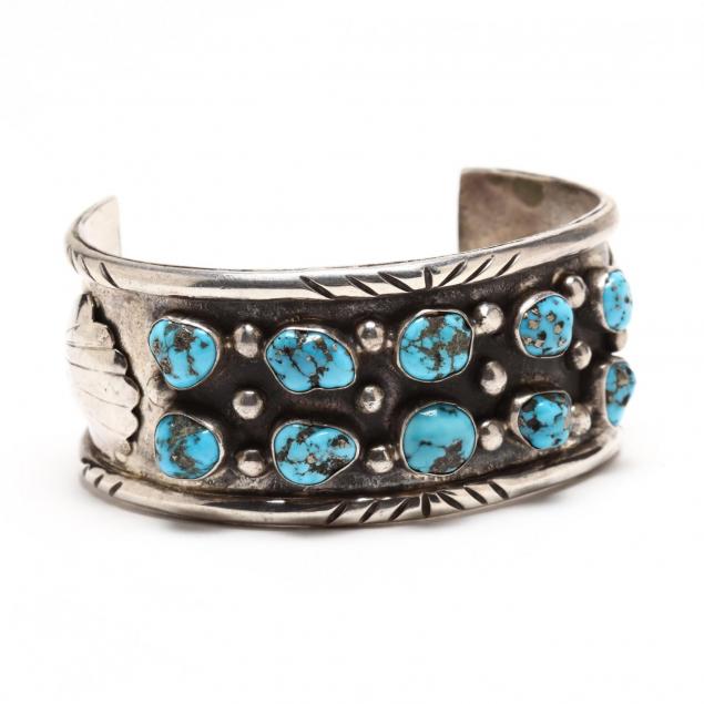 navajo-sterling-and-turquoise-cuff-bracelet
