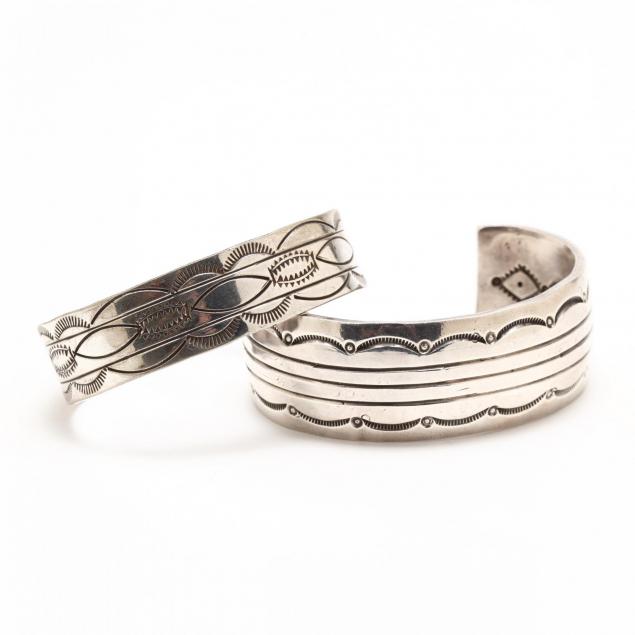 two-navajo-sterling-cuff-bracelets