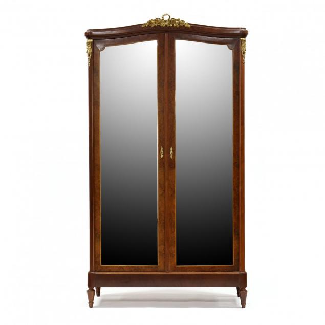 french-empire-style-burlwood-and-mirrored-armoire