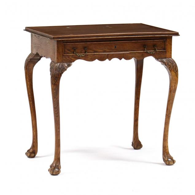 continental-carved-oak-one-drawer-writing-table
