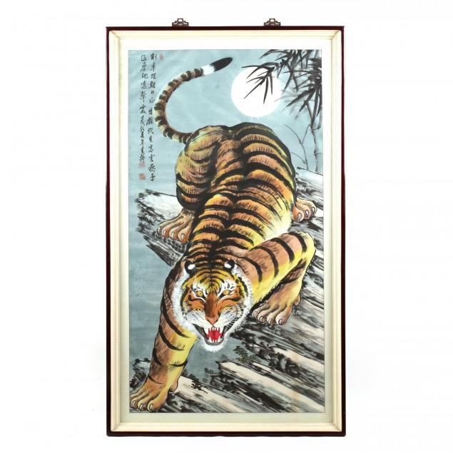 a-large-korean-painting-of-a-tiger