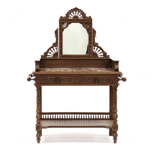 flemish-carved-oak-marble-top-wash-stand