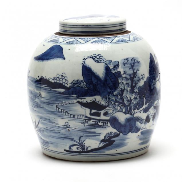 a-chinese-export-porcelain-blue-and-white-ginger-jar-with-lid