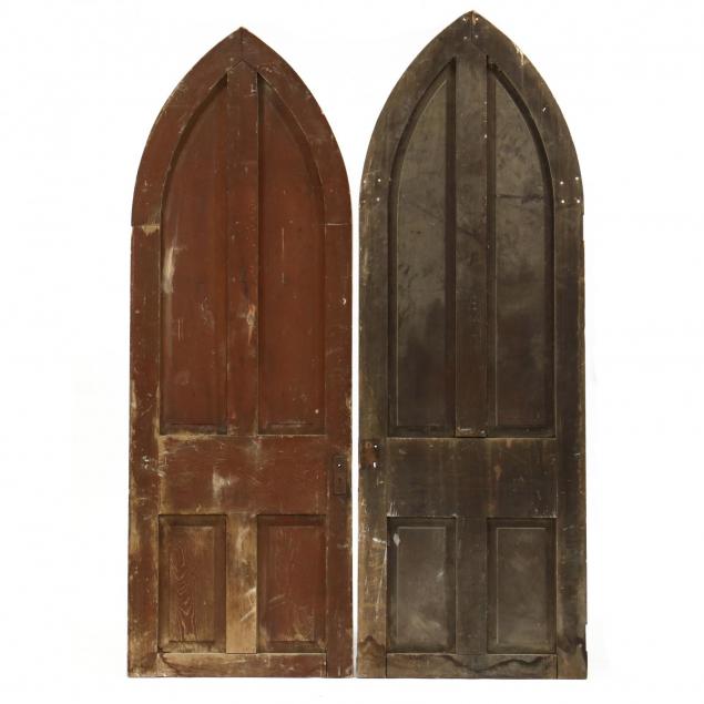 pair-of-antique-tall-gothic-arched-doors