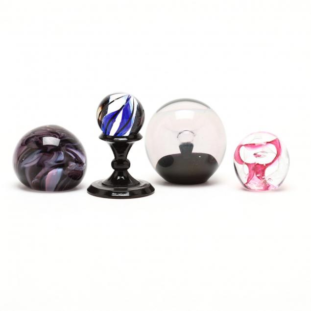 four-art-glass-paperweights