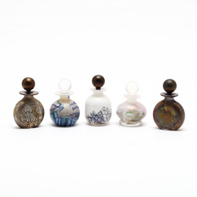 five-isle-of-wight-art-glass-diminutive-scent-bottles