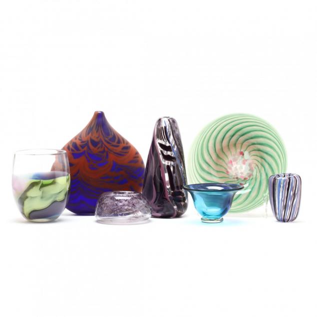 seven-pieces-of-contemporary-studio-art-glass