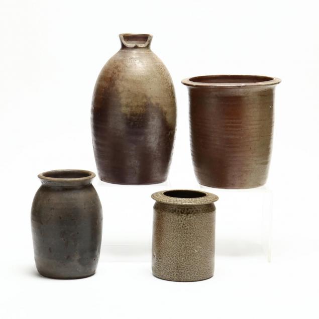 four-north-carolina-salt-glazed-pottery-vessels