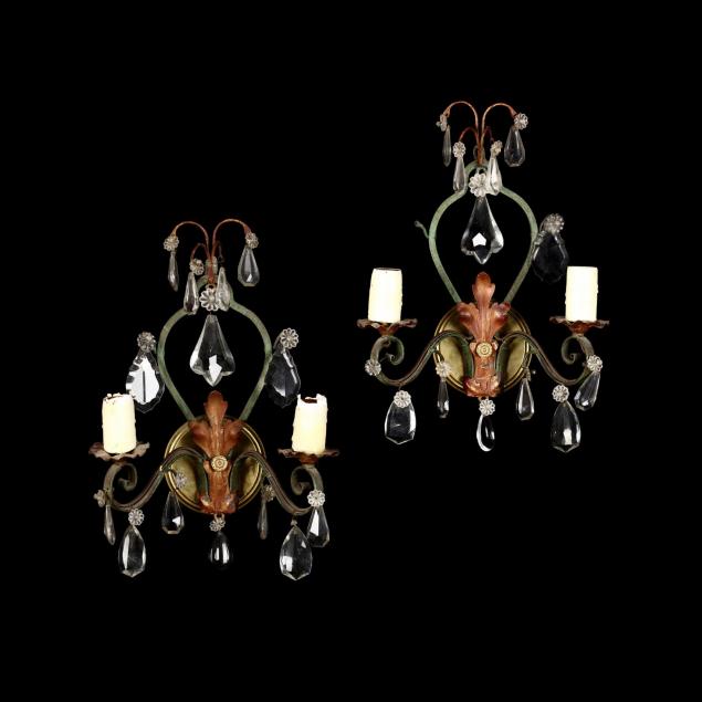 pair-of-spanish-style-painted-iron-drop-prism-wall-sconces
