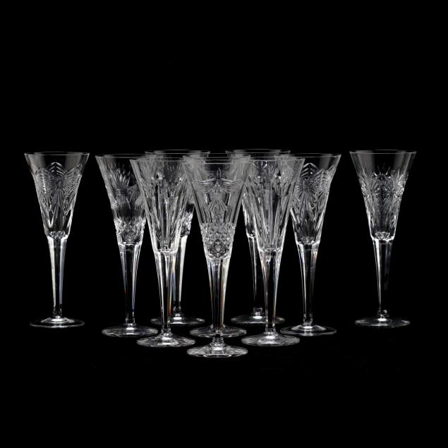 waterford-set-of-ten-crystal-champagne-flutes