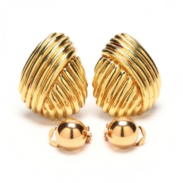 two-pairs-of-18kt-gold-ear-clips