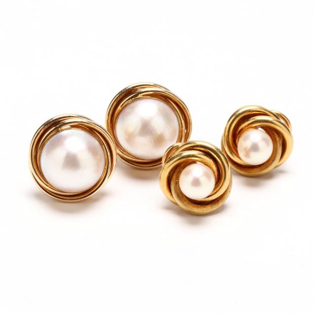 two-pairs-of-gold-and-pearl-ear-clips