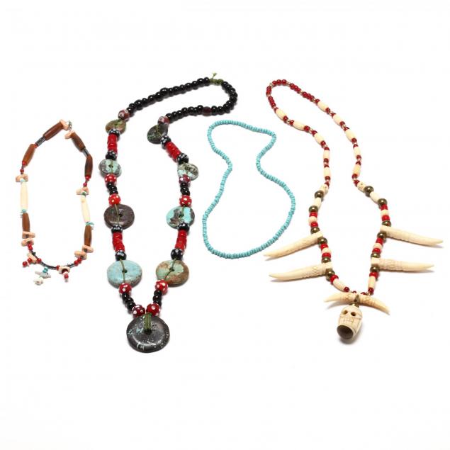 four-native-american-beaded-necklaces