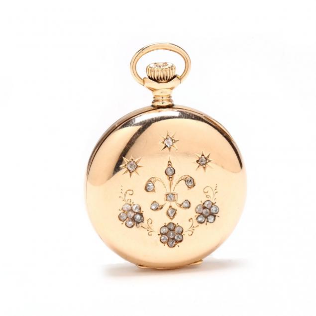 lady-s-antique-14kt-gold-and-diamond-pocket-watch-american-waltham-watch-co