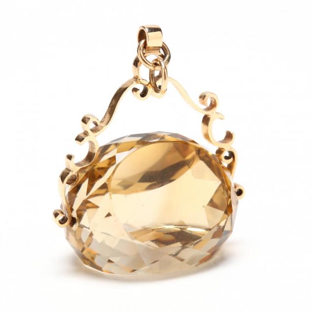 14kt-gold-and-citrine-watch-fob-pendant