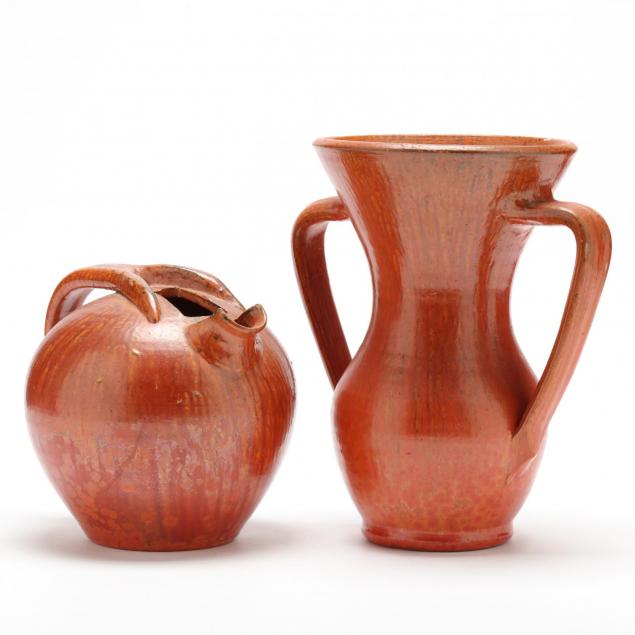 two-nc-pottery-chrome-red-vessels