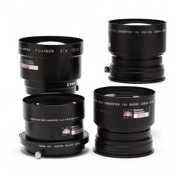 four-vintage-journalist-camera-lenses