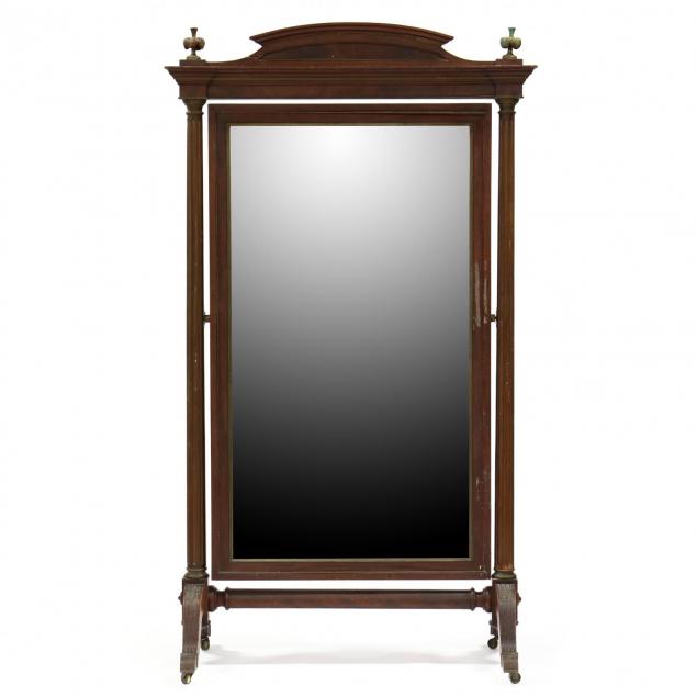 regency-style-mahogany-and-brass-cheval-mirror
