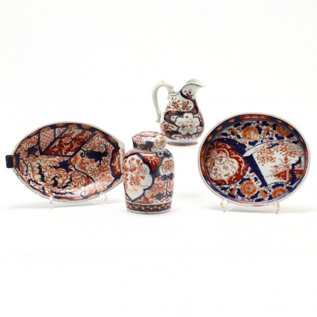 a-group-of-old-imari-porcelain-tableware