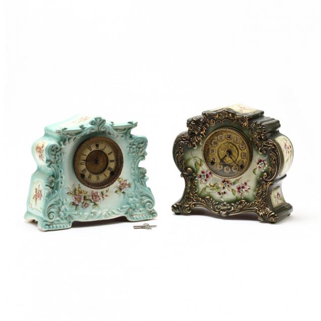 two-victorian-porcelain-mantel-clocks