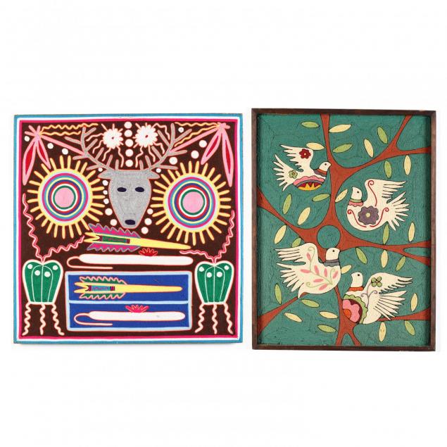 two-huichol-yarn-paintings
