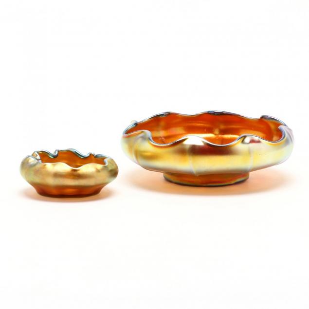 att-l-c-tiffany-two-favrile-glass-bowls