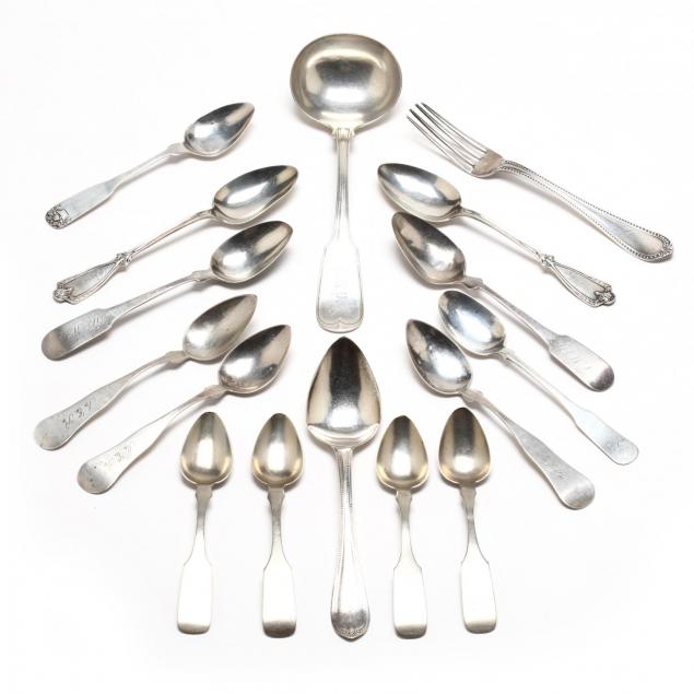 a-collection-of-american-coin-silver-flatware