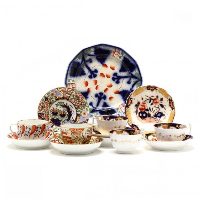 group-of-antique-english-imari-porcelain