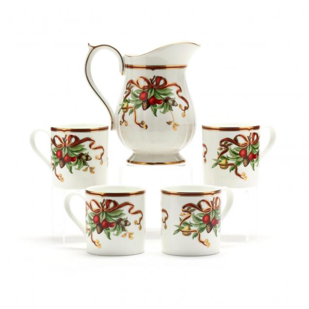 tiffany-holiday-pitcher-and-mugs