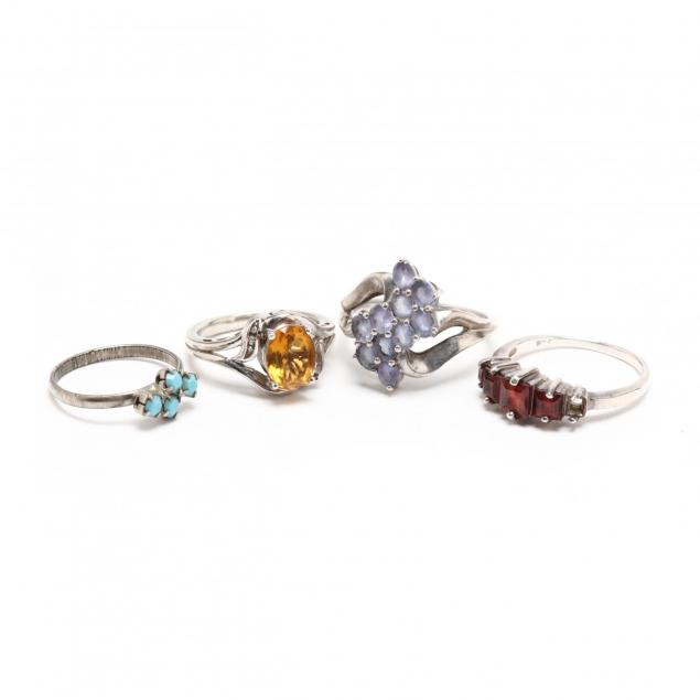 four-gem-set-rings