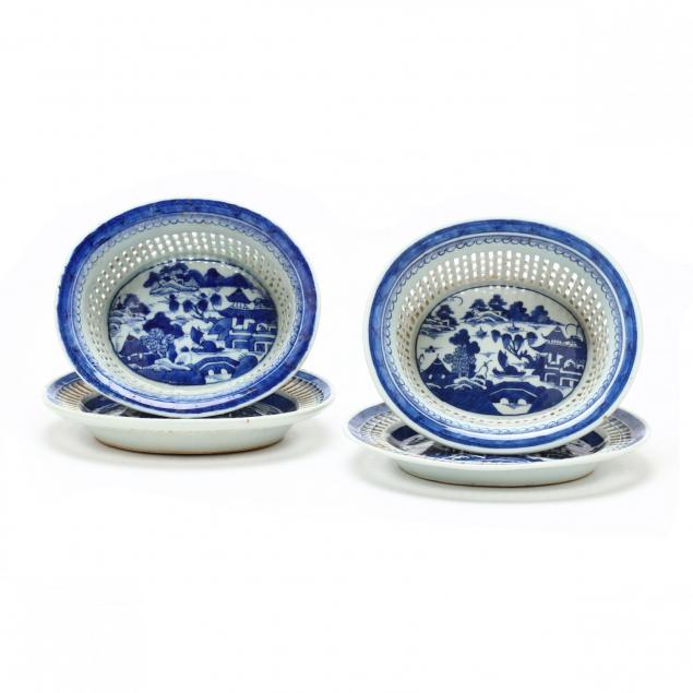 two-chinese-export-canton-porcelain-reticulated-baskets-with-undertrays