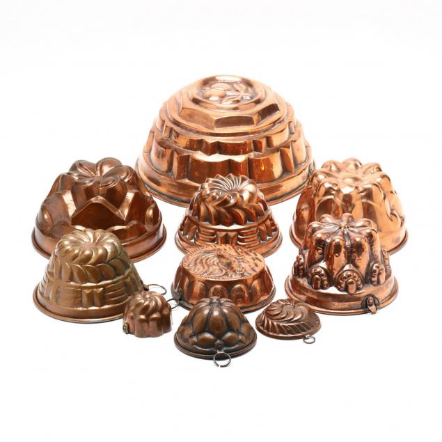 ten-assorted-vintage-copper-molds