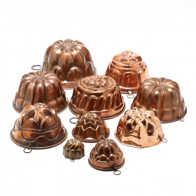 ten-vintage-assorted-copper-molds