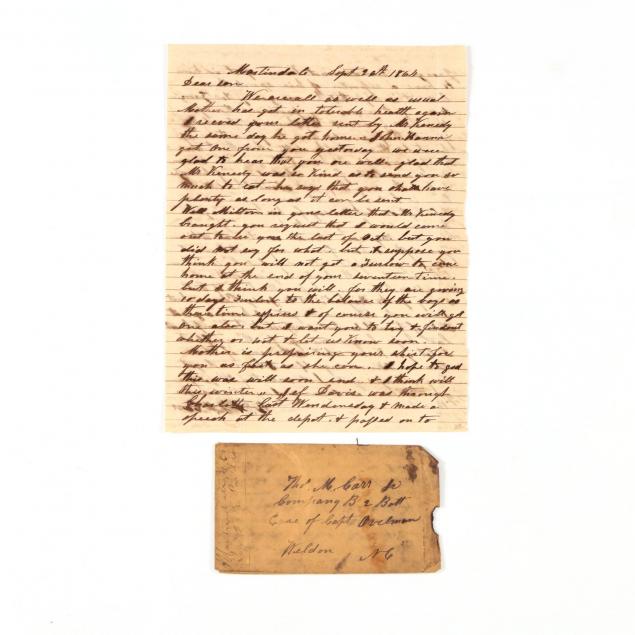 archive-of-22-letters-written-to-young-north-carolina-confederate-soldier