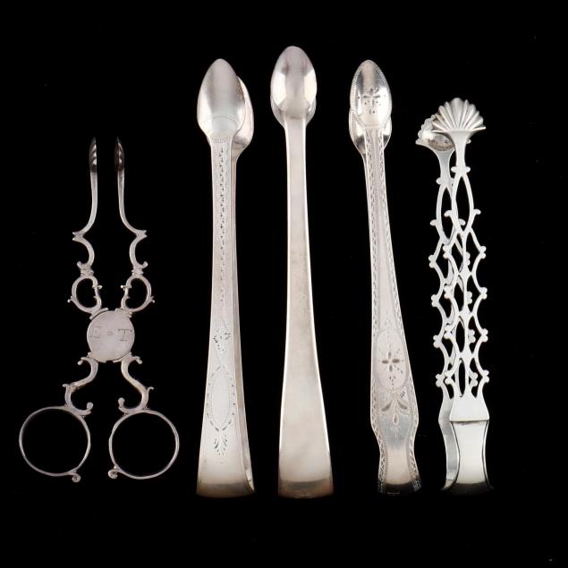 a-collection-of-georgian-silver-sugar-tongs-sugar-nips