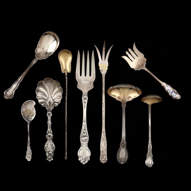 nine-art-nouveau-sterling-silver-servers