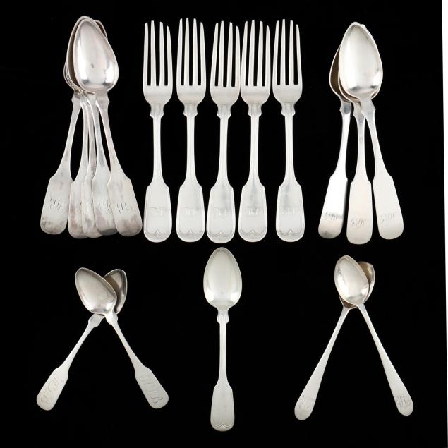 a-group-of-philadelphia-coin-silver-flatware