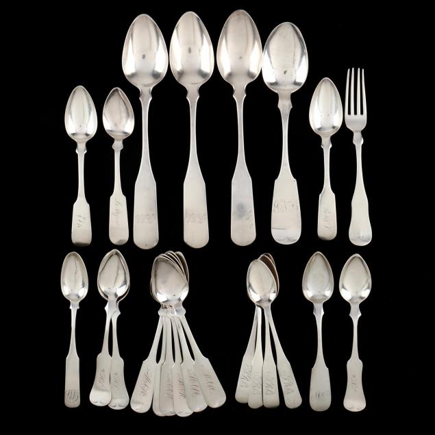a-group-of-american-coin-silver-flatware