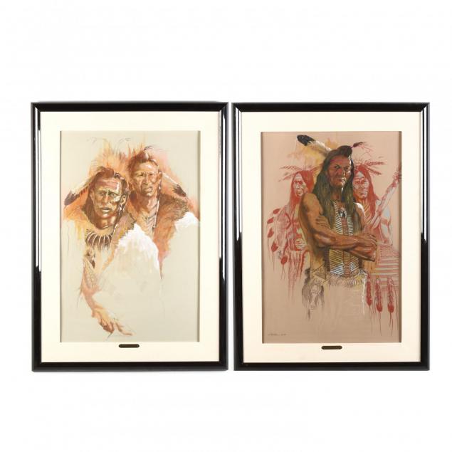 gene-locklear-nc-two-large-native-american-portraits