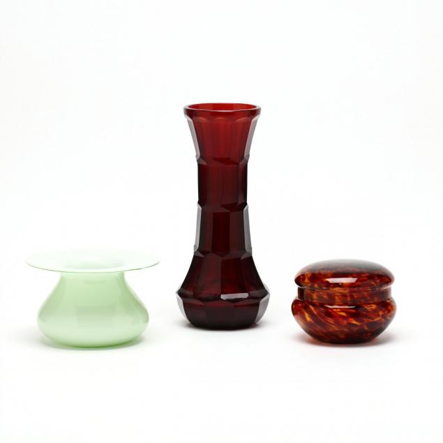 three-pieces-of-czechoslovakian-art-glass