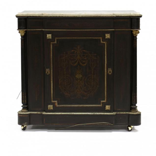 continental-renaissance-revival-marble-top-boulle-cabinet