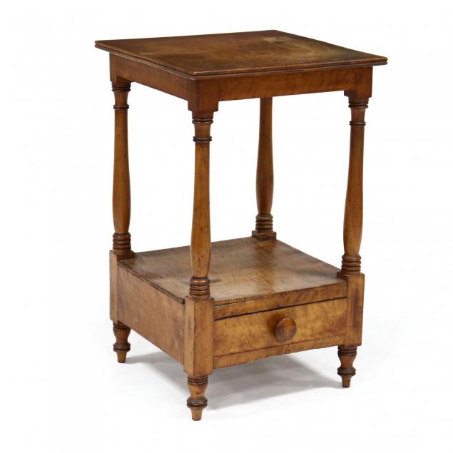new-england-maple-and-tiger-maple-unusual-side-table
