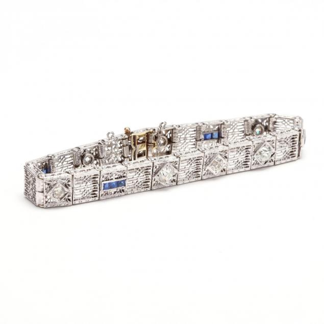 white-gold-diamond-and-sapphire-bracelet