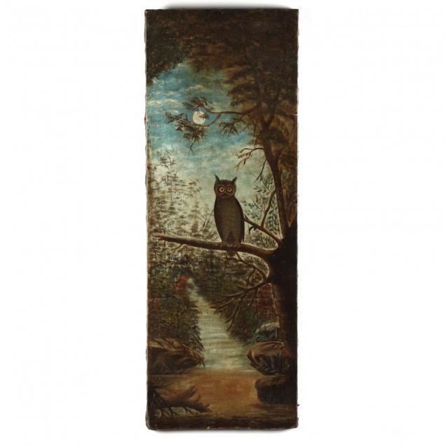 an-antique-american-folk-art-painting-of-an-owl-in-the-moonlight