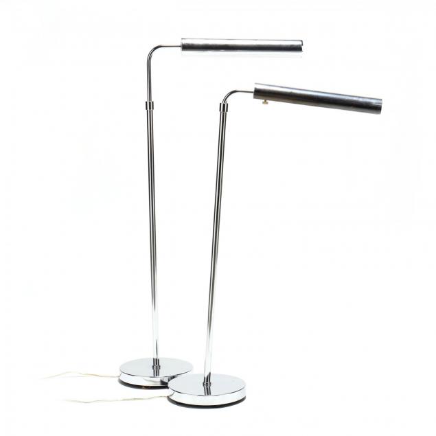 pair-of-modern-chrome-floor-lamps