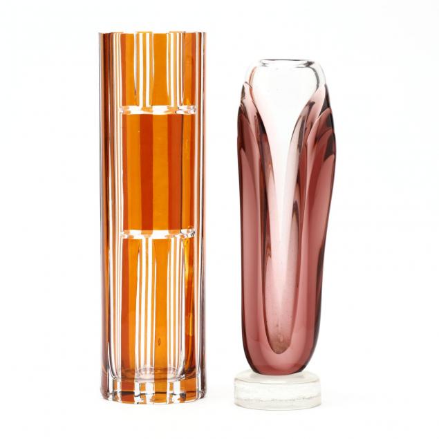 two-modern-art-glass-vases