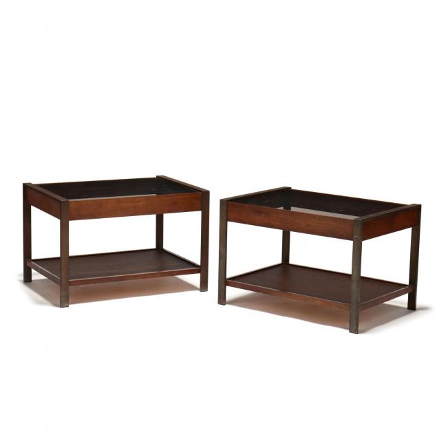 pair-of-bronze-and-smoky-glass-side-tables